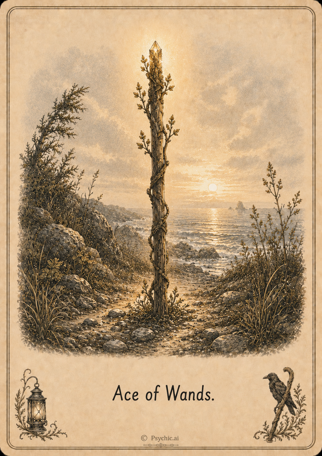 Ace of Wands tarot card illustration